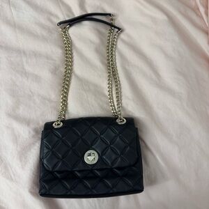 Kate Spade Black Quilted Chain Crossbody Shoulder Bag